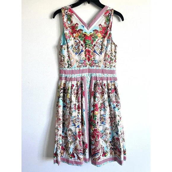 ✅SOLD TALBOTS  Fit & Flare Dress Size 4P - Picture 4 of 13